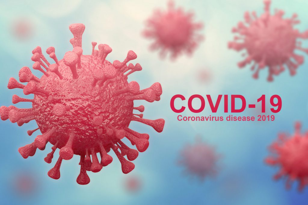 coronavirus  name  covid 19  isolated on white background - 3d rendering
